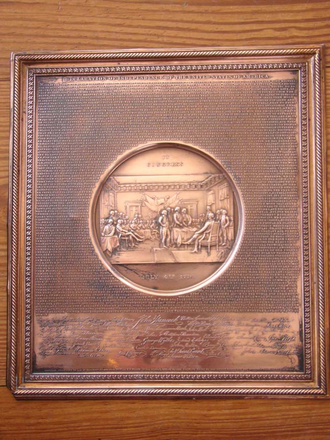 An historic 19th century copper plate featuring "The Declaration of Independence" made in 1859 — image 5
